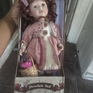 Porcelain Doll in Pink Dress